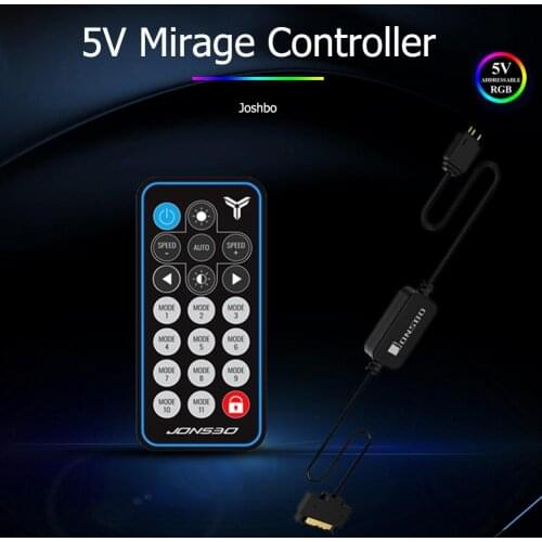 JONSBO AURA RGB Controller Remote Control 5V 3Pin SATA Power Supply Memory LED Cool Light Stripe Symphony Edition for PC Case