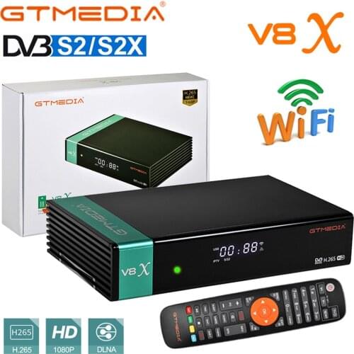 DVB-S2 S2X Satellite Receiver GTMEDIA V8X Upgrade gtmedia v8 nova Support USB Wifi CA Slot Scart Set Top Box H.265 V8X Receptor