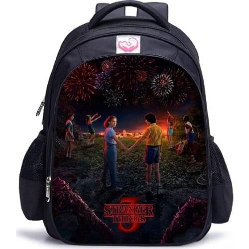 Stranger Things 3 Bag Mochila Hombre 3D Print 16 Inch Backpacks for Teenager School Bags for Teenage Girls Schoolbags Bookbag