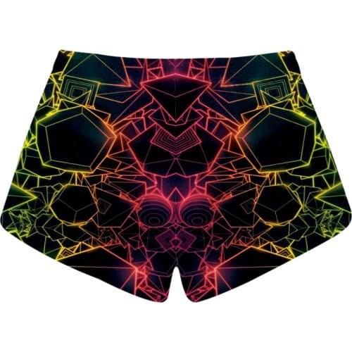 New Rainbow Striped Womens Summer Beach Shorts 3 Patterns Grey 3D Print Fitness Sport Running Jogging Bottoms