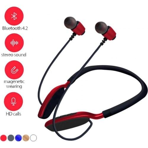 Running Sport Earbuds 4 Color Wireless Neckband Bluetooth Earphone Support MP3 TF Card Playback Stereo Bass Earbuds With Mic