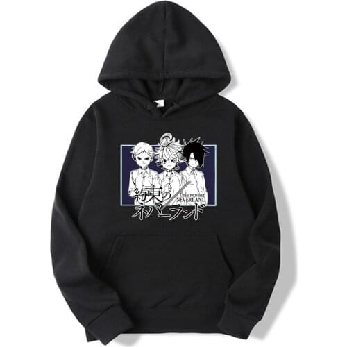 The Promised Neverland Emma Ray and Norman Hoodies Anime Sweatshirt Moleton Pullovers