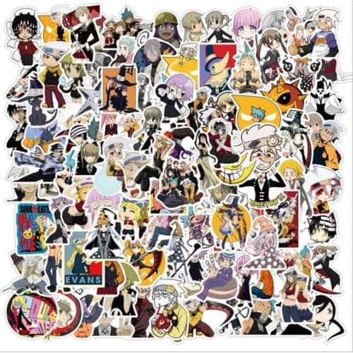 10/30/50/100Pcs/Set Anime Soul Eater Graffiti Waterproof Skateboard Travel Suitcase Phone Laptop Luggage Stickers Cute Kids