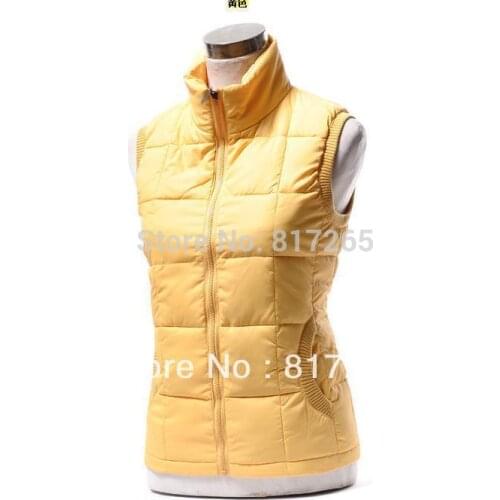 Ultra low prices in stock Ladys Stylish yellow Sleeveless Vest Fashion Waistcoat Slim short design wadded jacket vest