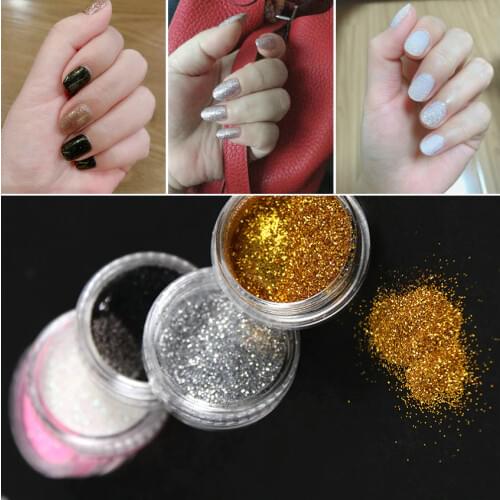 1Box Bright Gradient Bright Laser Nail Art Glitter Pigment Powder Nail Art Nails Chrome Silver Pigment DIY Nail Decoration