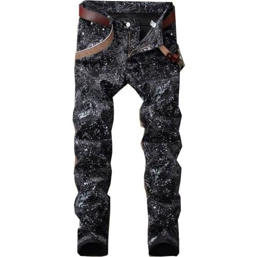 2021 autumn and winter new fashion spring ripped jeans mens motorcycle skinny ragged denim trousers