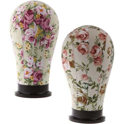 21inch and 23inch Cork Canvas Block Head Mannequin Head Set - Wig Head For Wig Display,Styling and Making