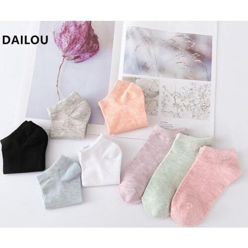8color kawaii women boat socks candy color Korean shallow mouth cotton socks cute personality love colorful comfortable socks