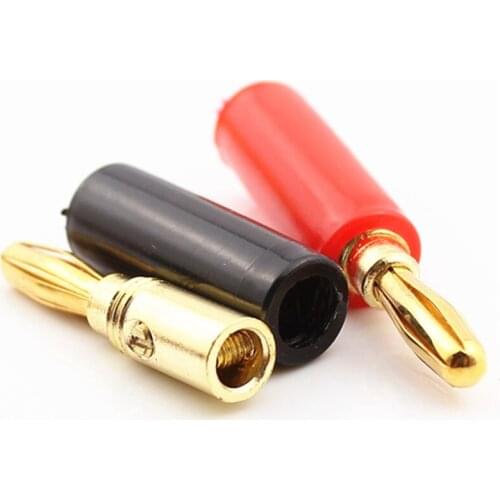 Free Shipping 30pcs Banana Plug Red Black 4mm Audio Speaker Wire Cable Screw Type Banana Connector Alloy copper