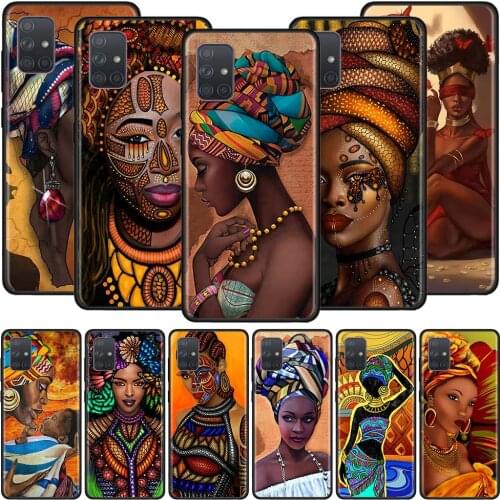 Case for Samsung Galaxy A51 A71 A21s A31 A41 M31 A11 M30s M51 A12 A91 A81 Soft Phone Cover Funda Capa Colorful Art African Girl