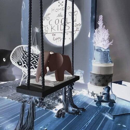 Baby Swing Chair Hanging Swings Set Children Toy Rocking Solid Wood Seat with Cushion Safety Baby Indoor Baby Room Decor LQ001