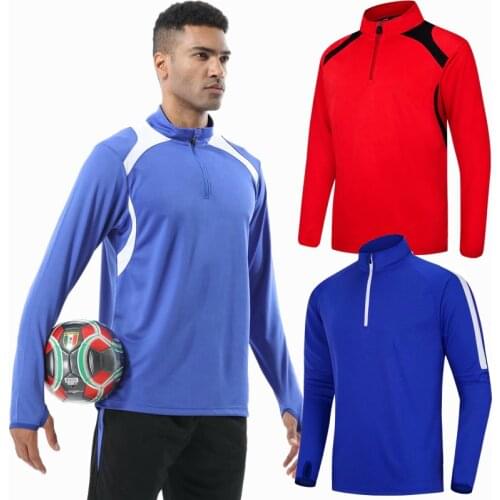 Running Long Shirts Men Quick Dry Workout Compression Sports Gym Exercises Outdoor soccer basketball Training zipper Shirts