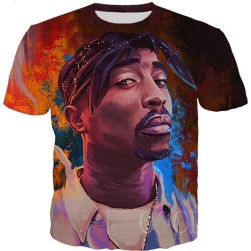 Men Women Summer Harajuku T Shirts Rapper 2Pac Tupac Amaru Shakur 3D Print Hip Hop T-shirts Pullover Casual Tee Shirt Homme