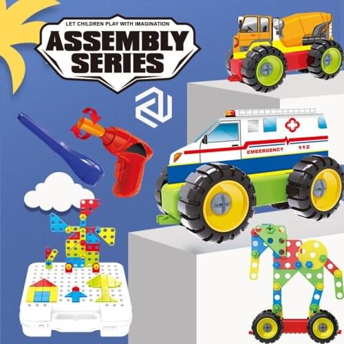 Nut Tools Assemble Toy Drill Engineering Vehicle Fire Engine Creative Education Gift for Boy Car Model