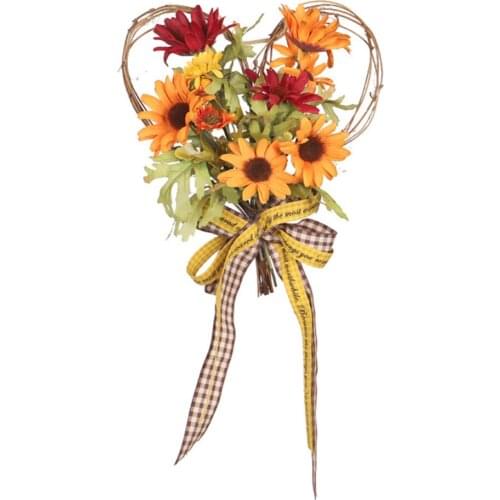 Artificial Wreath Wedding Party Decoration Wall Hanging Christmas Home Ornaments Decorative Sunflower Garland