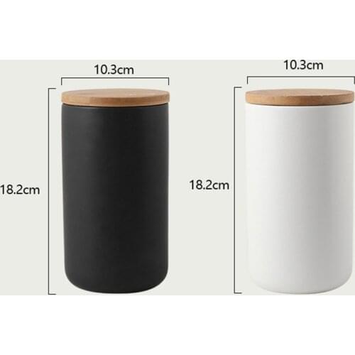 Ceramic Utensil Storage Canisters Crock Coffee Container with Lid for Food Dry Goods Kitchen DO