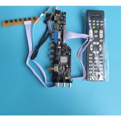 Kit For B140XTN02 1366x768 HDMI-compatible DVB-T DVB-T2 LED USB VGA AV TV panel monitor remote driver digital controller board
