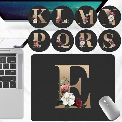 Mouse Pad Game Gamer Mouse Pad Gold Letter Computer Mousepad PU Leather Non-slip High Quality Office Laptop Protection Pad