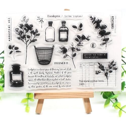 KSCRAFT Eucalyptus Transparent Clear Silicone Stamp/Seal for DIY scrapbooking/photo album Decorative Clear Stamp Sheets