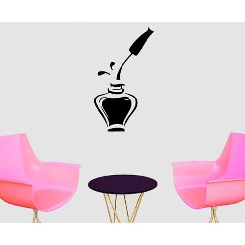 Nail Polish Wall Stickers Woman Beauty Salon Home Decor Vinyl Wall Decals Living Room Sofa Background Wall Decoration Z351
