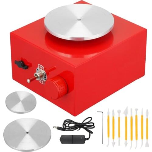 Mini Pottery Wheel 6.5cm 10cm Turntable Mini Pottery Machine Electric Pottery Machine DIY Clay Tool with Tray for Ceramic Work