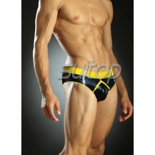 Fancy sexy rubber latex costume sexy latex rubber briefs