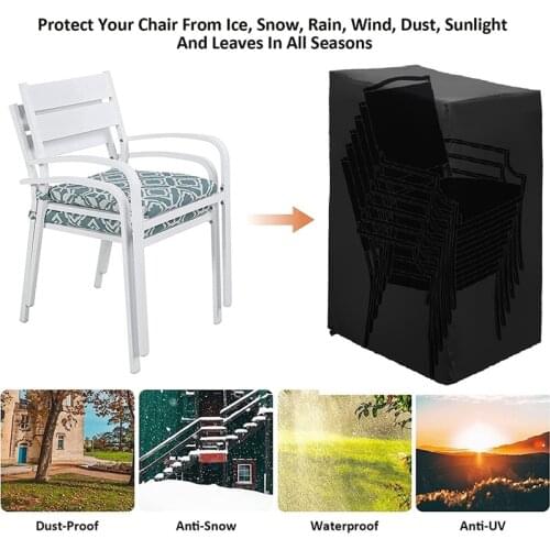 Outdoor Patio Stacking Chair Cover 210D Silver Coated Oxford Cloth Breathable Reclining Pation Chair Cover