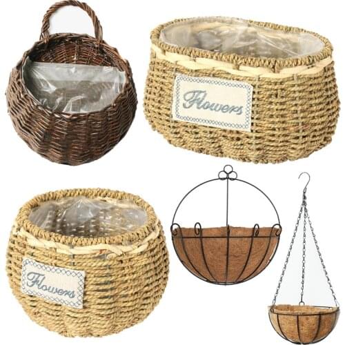 Pastoral Straw Tabletop Vase Nordic Decoration Home Modern Europe Home Decoration Accessories Modernos Display Plants Stand