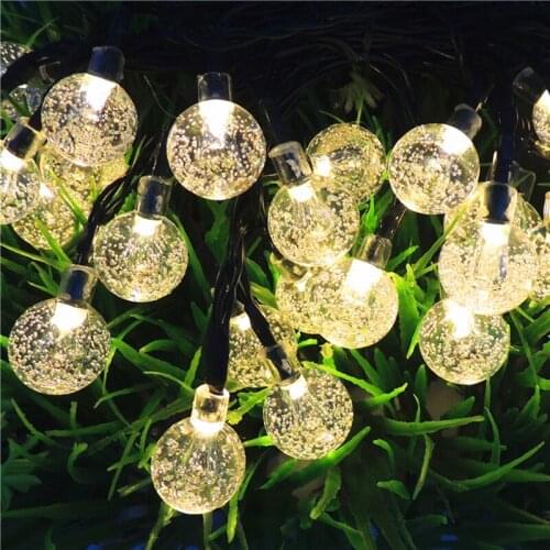 New Solar String Lights 20 Lights 30 Lights 60 Lights LED Bubble Bead Decoration Light Holiday Lantern Outdoor Garden Landscape
