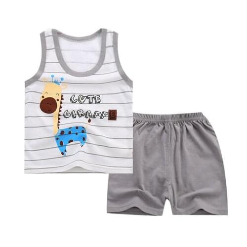 Baby Boy Clothes Summer 2018 Newborn Baby Boys Clothes Set Cotton Baby Clothing Suit (Vest+Pants) Infant Clothes Set