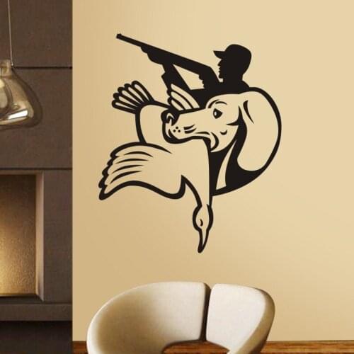 Hunt Duck Decal Hunting Dog Shotgun Sticker Hollow Sticker Hunter Car Window Vinyl Decal Funny Poster Motorcycle