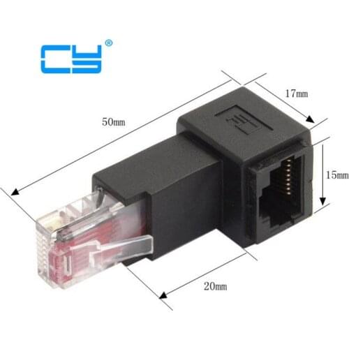 Up & Down & Left & Right Angled 90 Degree 8P8C FTP STP UTP Cat 5e RJ45 Male to Female Lan Ethernet Network Extension Adapter