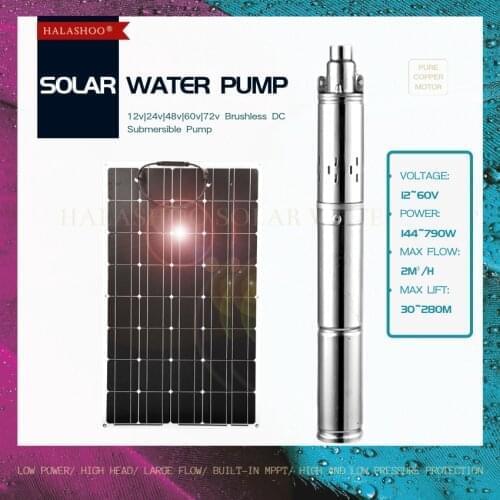 24v 36 v 130m Free shipping 2T/H Agriculture Hand pump specifications Deep Well Submersible DC brushless solar water farm pump