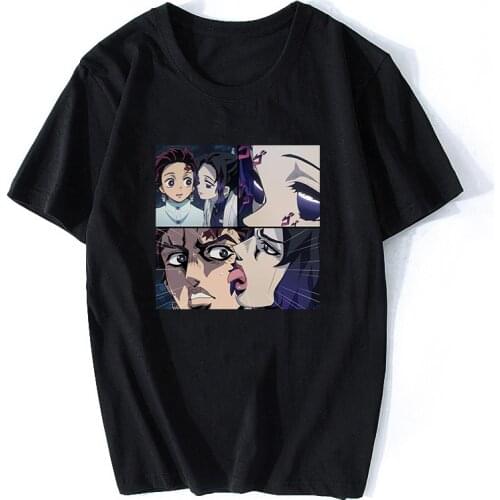 ZSIIBO Hot Demon Slayer tshirt Graphic Top Tees Streetwear Punk Kimetsu No Yaiba T Shirt clothes Japanese Anime Men funny