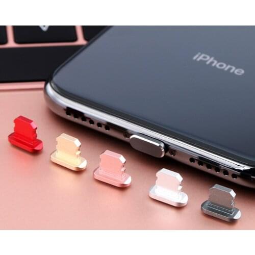 Dustproof Cover Aluminium Alloy Portable Metal Anti Dust Charger Dock Plug Stopper Cap Cover for iPhone 11 X XR Max 8 7 6S Plus