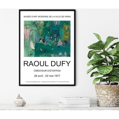 Raoul Dufy Artwork Prints Exhibition Vintage Poster Gallery Wall Art Canvas Painting Wall Pictures for Living Room Decoration