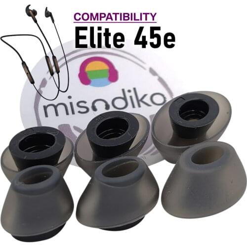 Misodiko Silicone Earbuds Eartips Replacement for Jabra Elite 45e In-Ear Earphones Eargels Ear Tips