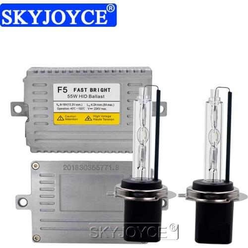 SKYJOYCE 4300K 5500K 6000K Super Fast Bright 55W DLT F5 HID Slim Ballast Car Headlight Kit Xenon H7 H1 H3 H8 H11 9005 9006