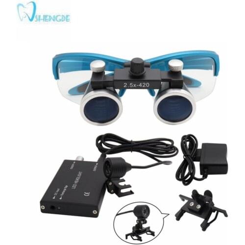 Dental Loupes Dental Magnifier Dental Lab Medical Loupes Magnification Binocular 2.5x Headlight Headlamp 3W/5W Seperately