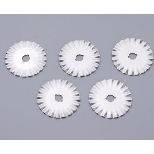 Pack 5 45mm Rotary Cutter Pinking Cut Spare Replacement Blade Quilting Craft