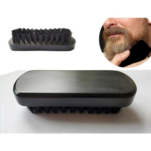 High-Grade Brush Mens Shaving Brush Boar Bristle Natural wood Black Beard Brush Customize Logo 4.7*1.8inch
