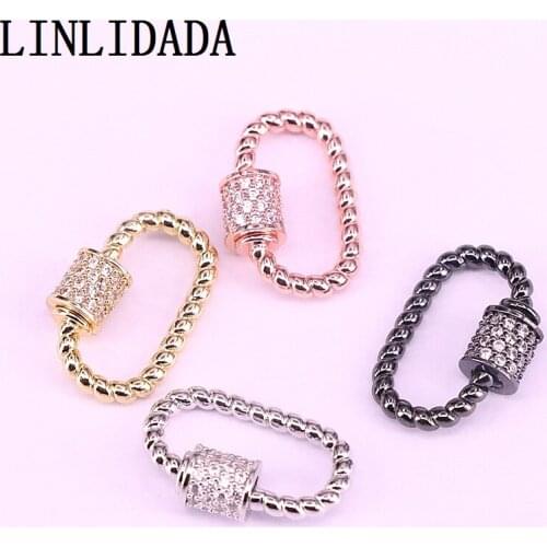 8Pcs Popular Plating Oval cz clasp,fashion cubic zirconia micro pave clasp charm,clear cz clasp,cz jewelry component