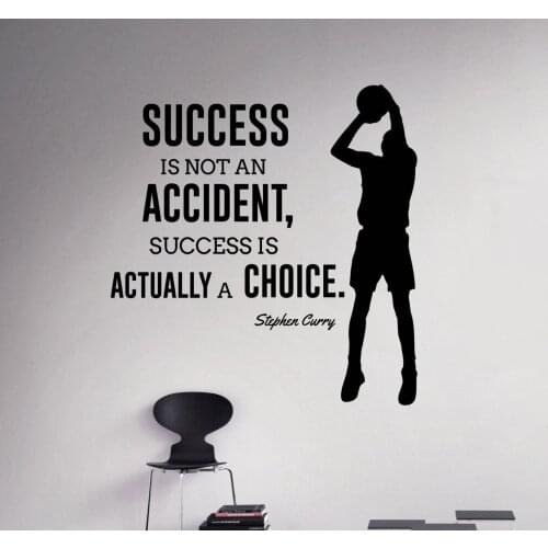 Famous star decal basketball wall decal success is not accidental motivational phrase decal home boy room decoration sticker L17