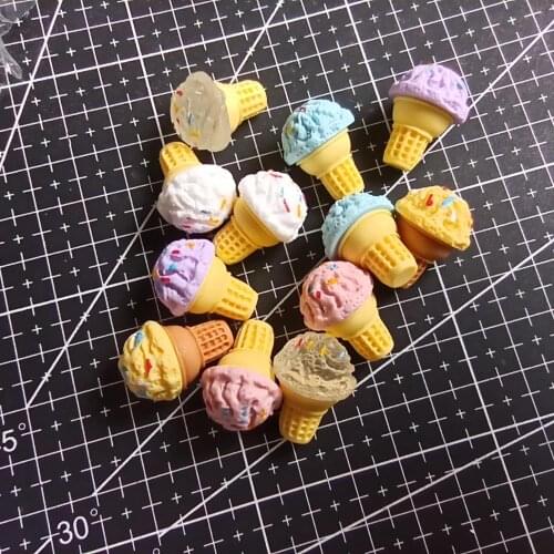 1pcs/lot resin solid Simulation colorful ice cone 22mm Cabochons Scrapbooking Hair Bow Center DIY Christmas decration
