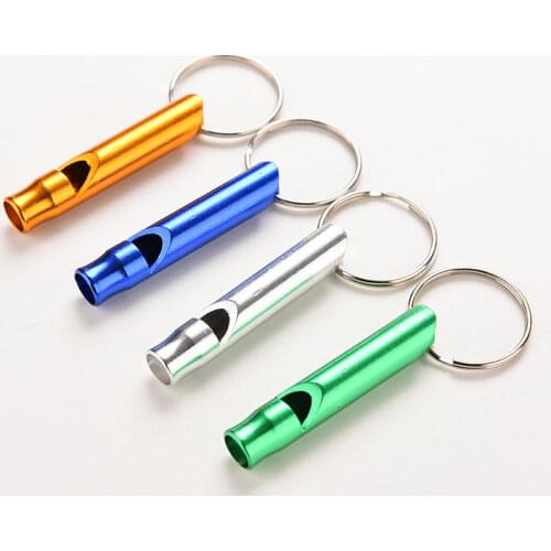1Pcs Outdoor Metal Multifunction Whistle Pendant With Keychain Keyring For Outdoor Survival Emergency Mini size whistles
