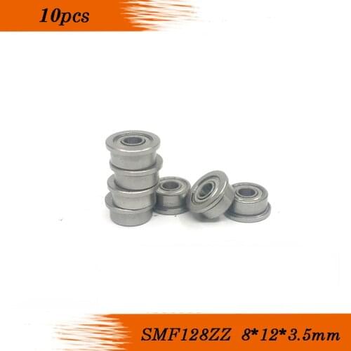 10pcs SMF128ZZ SF678ZZ LF1280ZZ stainless steel 440C miniature bearing with flange 8*12*13.6*3.5*0.8mm