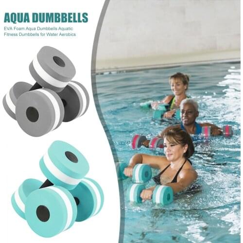 2pcs EVA Foam Aqua Dumbbells Water Aerobics Swim Pool Float Aquatic Barbell