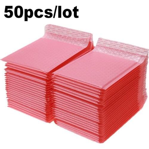 50pcs Bubble mailer Mailers Pink Poly Self Seal Padded Envelopes mailing Bags Lined envelope packaging buste kraft courier bag