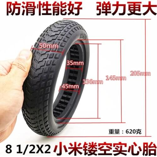 8 1/2x2 Hollow Solid Tire 8.5x2 Non Pneumatic Tire Wear Resistant for Xiaomi M365 Electric Scooter