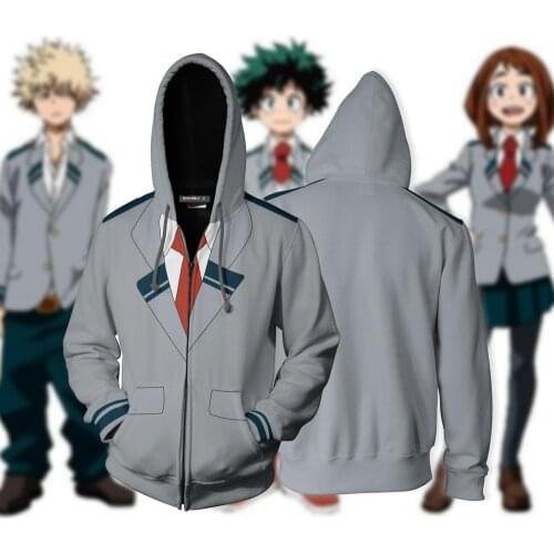 Anime Boku No My Hero Academia Cosplay Costumes Hoodies Sweatshirts Bakugou Todoroki Shoto Spring Jacket Coat S-XXXXXL